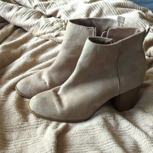 Tan suede ankle boots
